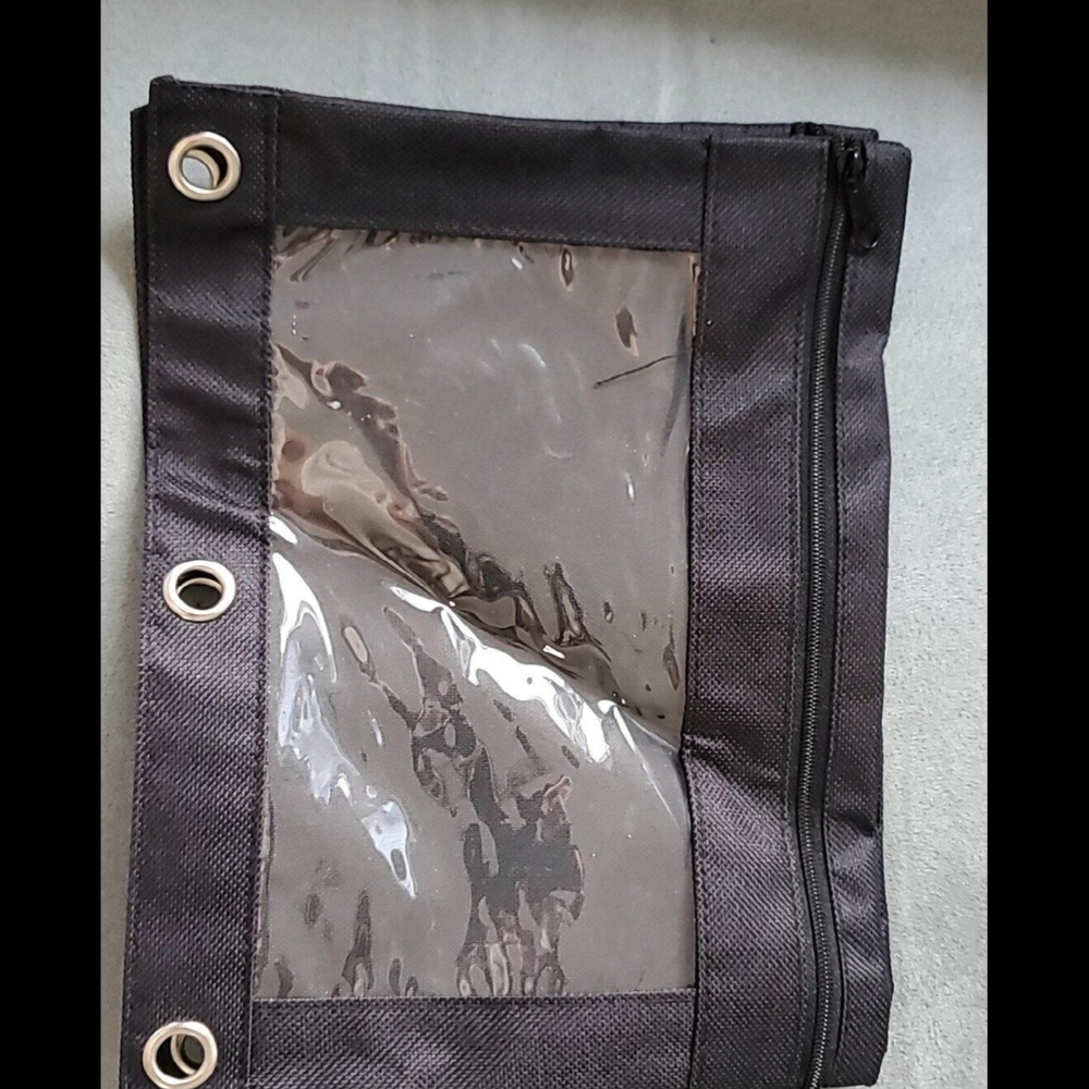 Black Zippered Binder Pouch